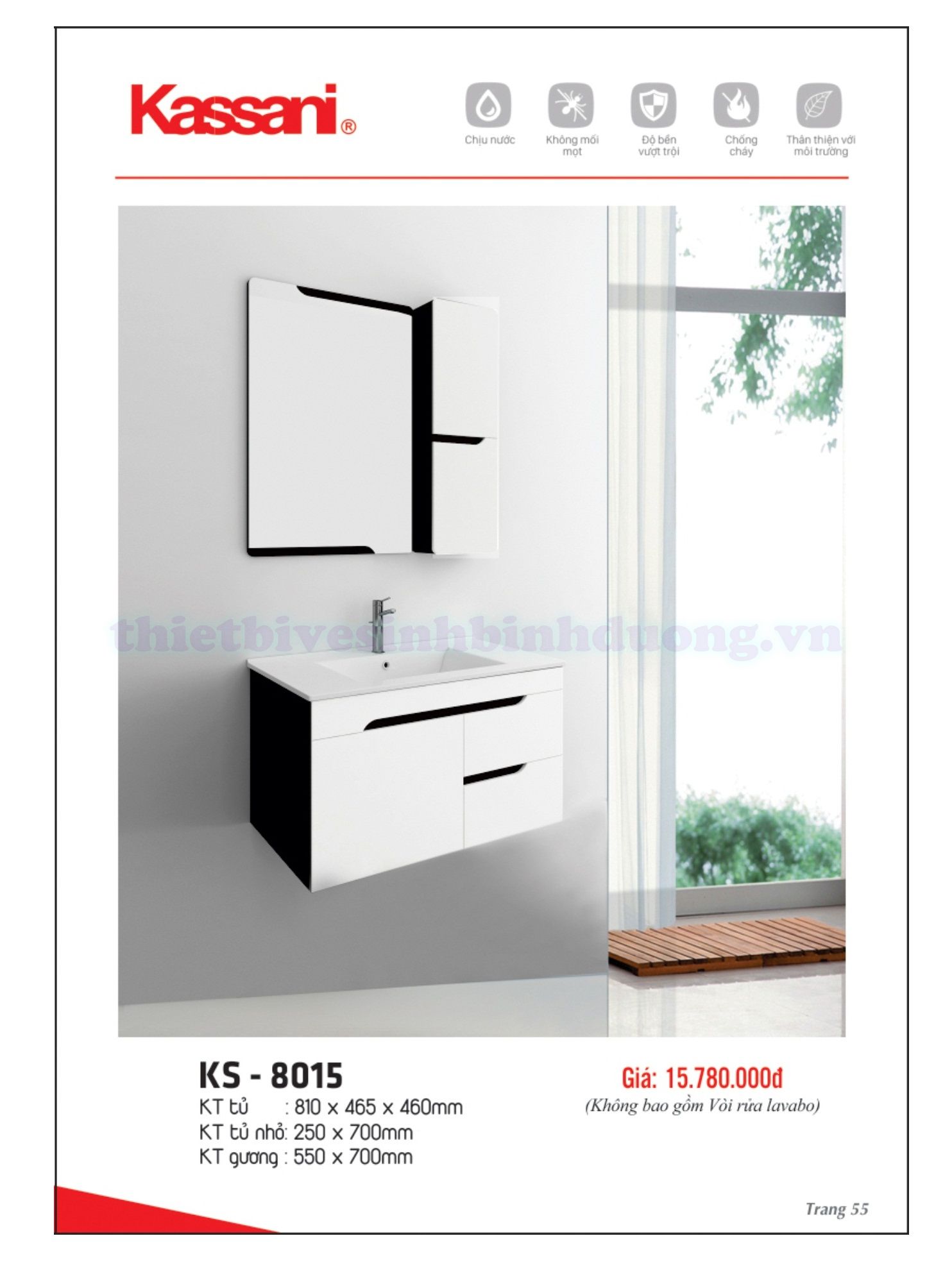 Bộ tủ Lavabo Kassani KS-8015